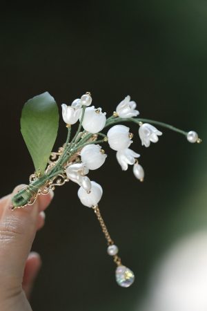 Elegant Chinese Style Lily of the Valley Hairpin - High-End Qipao Accessory, Ancient Hanfu Super Fairy Headwear Side Clip for Women