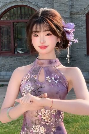 Elegant Chinese-Style Purple Floral Tassel Hair Clip - Light Luxury High-End Side Accessory for Women