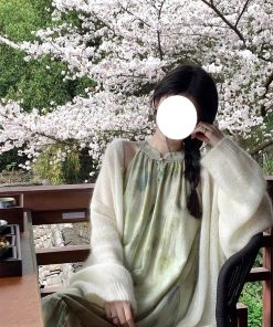 Elegant Chinese-Style Sleeveless Long Dress for Women in Tencel - Printed Summer Vacation Dress, Gentle Aesthetic, Perfect for Warm Weather