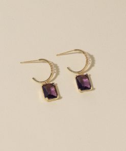 Elegant Circle Zircon Earrings for Women, Light Luxury Square Diamond Design, Versatile 925 Silver Pins, High-End Fashion Earrings