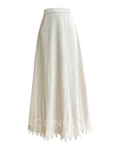 Elegant Commuter Sleeveless Top & Loose Shell Skirt Set - Cloud Sea Wind Bell Vacation Style Outfit for Effortless 90s-Inspired Fashion