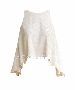 Elegant Commuter Sleeveless Top & Loose Shell Skirt Set - Cloud Sea Wind Bell Vacation Style Outfit for Effortless 90s-Inspired Fashion