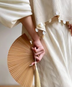 Elegant Commuter Sleeveless Top & Loose Shell Skirt Set - Cloud Sea Wind Bell Vacation Style Outfit for Effortless 90s-Inspired Fashion