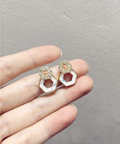 Elegant Diamond-Studded Triangle Polygon Geometric Earrings for Spring/Summer 2025 - Sweet Temperament Fashion Jewelry