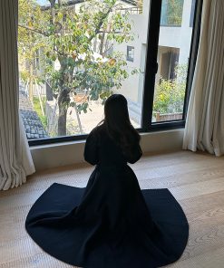 Elegant Double-Sided 100% Wool Overcoat for Women, Long High-End Woolen Coat with Sophisticated Design