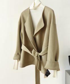Elegant Double-Sided Wool Cashmere Short Coat for Commuting - Versatile Loose-Fit Outerwear
