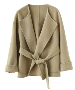 Elegant Double-Sided Wool Cashmere Short Coat for Commuting - Versatile Loose-Fit Outerwear