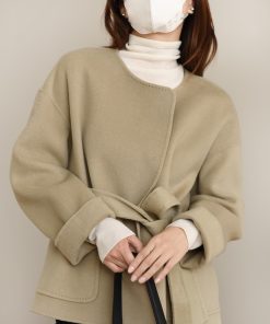 Elegant Double-Sided Wool Cashmere Short Coat for Commuting - Versatile Loose-Fit Outerwear