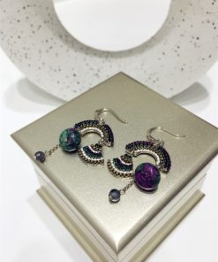 Elegant Ethnic Style Retro Diamond-Inlaid Fan-Shaped U-Shaped Hook Earrings for Evening Accessories