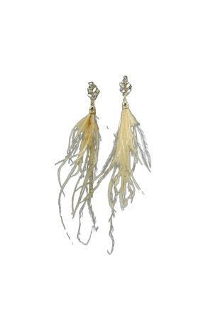 Elegant Feather Tassel Long Earrings with Crystal Inlay - Trendy Face-Slimming Design for Autumn & Winter 2025, Versatile Fashion Accessory