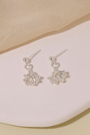 Elegant Floating French Fireworks Cluster Earrings for Women, Delicate 925 Silver Accessories, High-End Fashion Jewelry