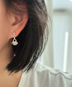 Elegant Floating French Fireworks Cluster Earrings for Women, Delicate 925 Silver Accessories, High-End Fashion Jewelry