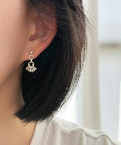 Elegant Floating French Fireworks Cluster Earrings for Women, Delicate 925 Silver Accessories, High-End Fashion Jewelry