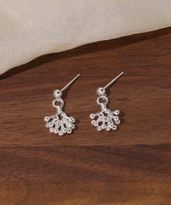 Elegant Floating French Fireworks Cluster Earrings for Women, Delicate 925 Silver Accessories, High-End Fashion Jewelry