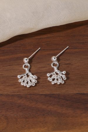 Elegant Floating French Fireworks Cluster Earrings for Women, Delicate 925 Silver Accessories, High-End Fashion Jewelry
