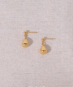 Elegant Floating French Metal Round Ball Water Drop Earrings for Women - High-End Versatile Ear Clips for Commuting and Special Occasions