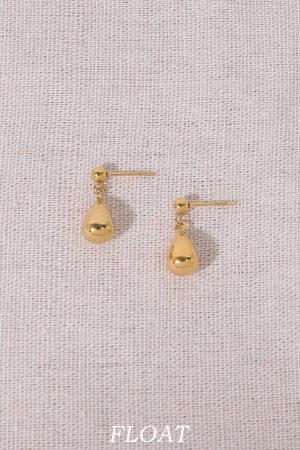Elegant Floating French Metal Round Ball Water Drop Earrings for Women - High-End Versatile Ear Clips for Commuting and Special Occasions