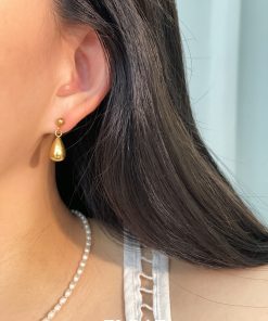 Elegant Floating French Metal Round Ball Water Drop Earrings for Women - High-End Versatile Ear Clips for Commuting and Special Occasions