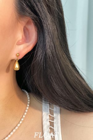 Elegant Floating French Metal Round Ball Water Drop Earrings for Women - High-End Versatile Ear Clips for Commuting and Special Occasions