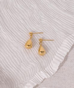 Elegant Floating French Metal Round Ball Water Drop Earrings for Women - High-End Versatile Ear Clips for Commuting and Special Occasions