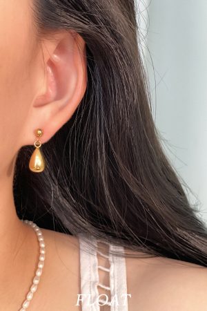 Elegant Floating French Metal Round Ball Water Drop Earrings for Women - High-End Versatile Ear Clips for Commuting and Special Occasions