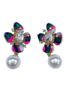 Elegant Floral Drop Earrings - Unique Niche Design for Women, Trendy Autumn/Winter 2025 Fashion Accessories