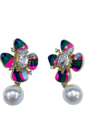 Elegant Floral Drop Earrings - Unique Niche Design for Women, Trendy Autumn/Winter 2025 Fashion Accessories