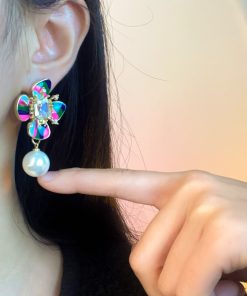 Elegant Floral Drop Earrings - Unique Niche Design for Women, Trendy Autumn/Winter 2025 Fashion Accessories