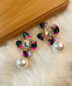 Elegant Floral Drop Earrings - Unique Niche Design for Women, Trendy Autumn/Winter 2025 Fashion Accessories