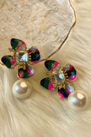 Elegant Floral Drop Earrings - Unique Niche Design for Women, Trendy Autumn/Winter 2025 Fashion Accessories
