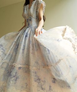 Elegant French Floral Ruffled Hem Maxi Dress - High-Quality Boho Chic Style for Summer Events and Y2K Fashion Lovers