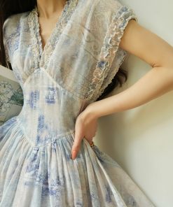 Elegant French Floral Ruffled Hem Maxi Dress - High-Quality Boho Chic Style for Summer Events and Y2K Fashion Lovers