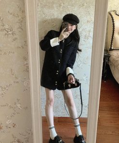 Elegant French-Style Mid-Length Woolen Coat for Women - High-End, Loose-Fitting, Slimming, Thick Winter Overcoat