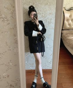 Elegant French-Style Mid-Length Woolen Coat for Women - High-End, Loose-Fitting, Slimming, Thick Winter Overcoat