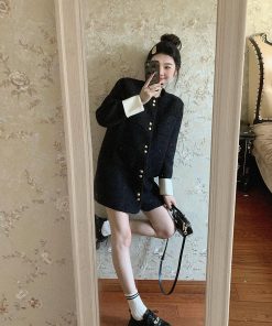 Elegant French-Style Mid-Length Woolen Coat for Women - High-End, Loose-Fitting, Slimming, Thick Winter Overcoat