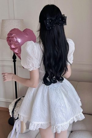 Elegant French Style Princess Dress for Women - Ultra-Fairy, Sexy Square Neck, Puff Sleeves, Waist-Cinching, Slimming Short Skirt Dress