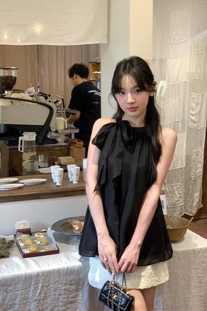 Elegant French-Style Silk Neck-Tie Sleeveless Bow Top - Loose Slim-Fit Summer Shirt