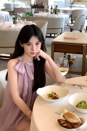 Elegant French-Style Silk Neck-Tie Sleeveless Bow Top - Loose Slim-Fit Summer Shirt