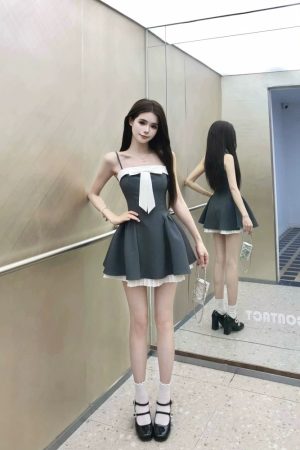 Elegant French-Style Spliced Spaghetti Strap Dress for Women with Butterfly Knot, Waist-Cinching Short Skirt, Perfect for Summer