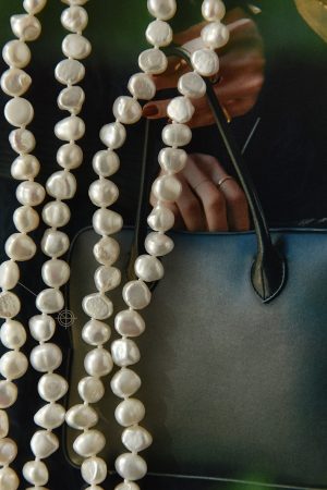 Elegant Freshwater Pearl Sweater Chain Necklace with Delicate Baroque Beads - Extended Length Fashion Accessory