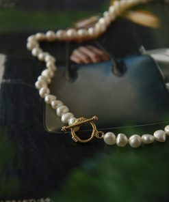 Elegant Freshwater Pearl Sweater Chain Necklace with Delicate Baroque Beads - Extended Length Fashion Accessory