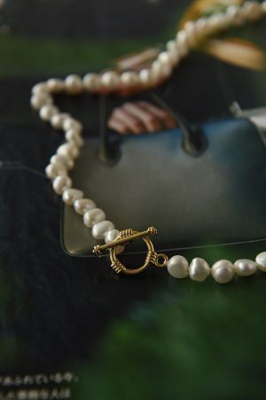 Elegant Freshwater Pearl Sweater Chain Necklace with Delicate Baroque Beads - Extended Length Fashion Accessory