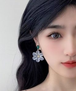 Elegant Frosted Transparent Flower Earrings for Women - Super Fairy Sweet Studs, 2025 New Trendy Jewelry