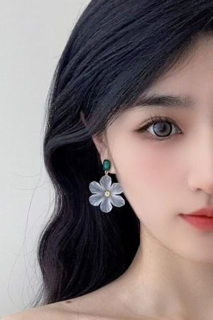 Elegant Frosted Transparent Flower Earrings for Women - Super Fairy Sweet Studs, 2025 New Trendy Jewelry