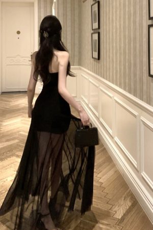 Elegant Hepburn-Style Black Strapless Evening Gown for Women - Luxurious High-End Dress for Banquets and Special Occasions
