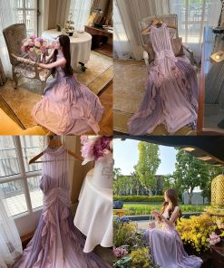 Elegant High-End Ruffled Long Dress for Women - Summer Moon Vera Inspired Dress, Perfect for Formal and Casual Occasions