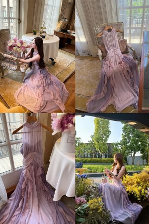 Elegant High-End Ruffled Long Dress for Women - Summer Moon Vera Inspired Dress, Perfect for Formal and Casual Occasions