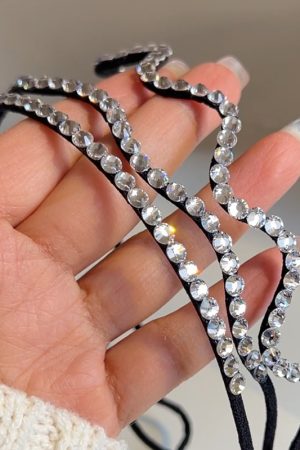 Elegant Korean Crystal Diamond Hairband for Women - Versatile Thin Style Simple Hair Accessory for Outings