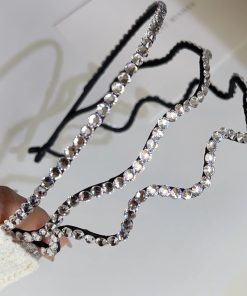 Elegant Korean Crystal Diamond Hairband for Women - Versatile Thin Style Simple Hair Accessory for Outings