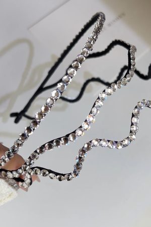 Elegant Korean Crystal Diamond Hairband for Women - Versatile Thin Style Simple Hair Accessory for Outings
